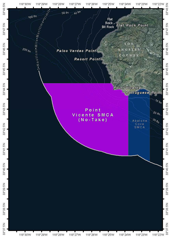 Map of Point Vicente SMCA (No-Take) State Marine Reserve - click to enlarge in new tab